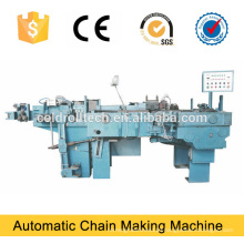 Automatic chain making machine, chain bending and welding machine